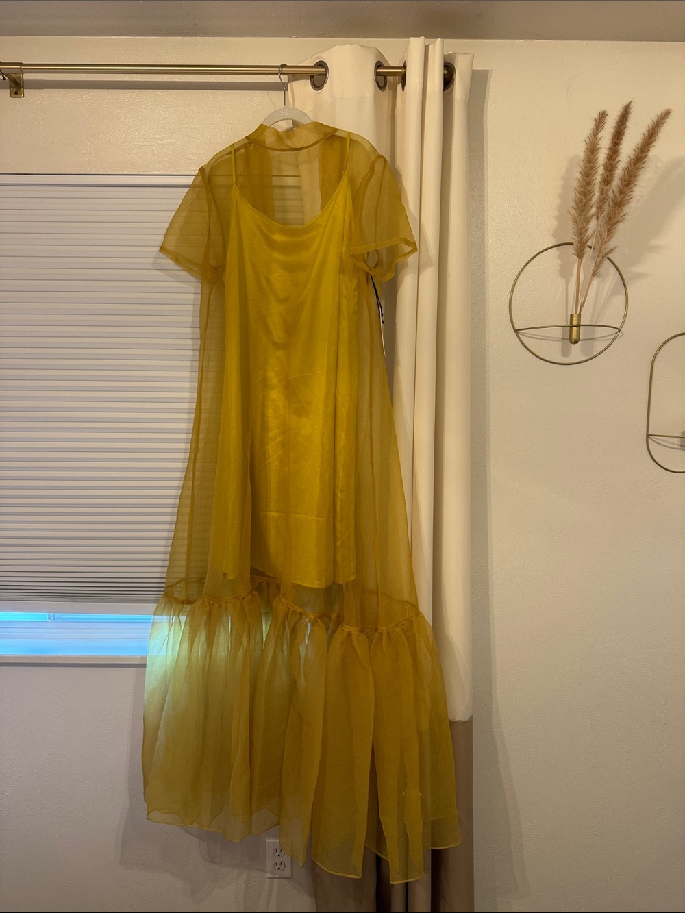 STAUD Calluna dress chartreuse yellow /green in XL new with tags - Picture 9 of 14